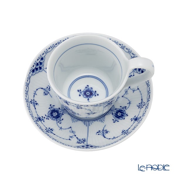 ロイヤルコペンハーゲン（Royal Copenhagen） ブルー フルーテッド ハーフレース ハイハンドルカップ＆ソーサー（ミニ） 170ml 1102095