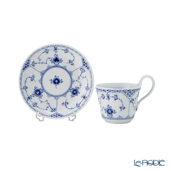 ロイヤルコペンハーゲン（Royal Copenhagen） ブルー フルーテッド ハーフレース ハイハンドルカップ＆ソーサー（ミニ） 170ml 1102095