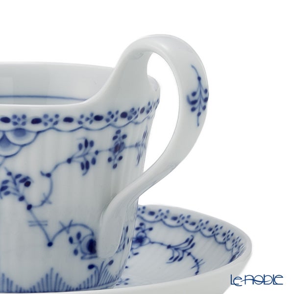 ロイヤルコペンハーゲン（Royal Copenhagen） ブルー フルーテッド ハーフレース ハイハンドルカップ＆ソーサー（ミニ） 170ml 1102095