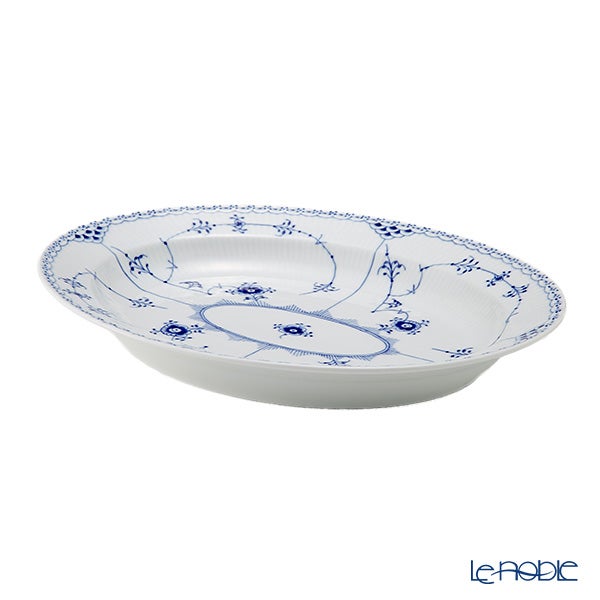 ロイヤルコペンハーゲン（Royal Copenhagen） ブルー フルーテッド ハーフレース ディッシュ（楕円） 36.5×29cm 1102375／1017212