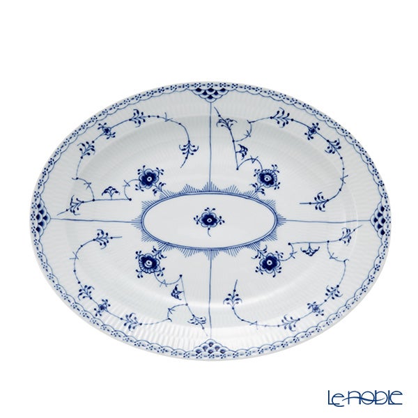 ロイヤルコペンハーゲン（Royal Copenhagen） ブルー フルーテッド ハーフレース ディッシュ（楕円） 36.5×29cm 1102375／1017212