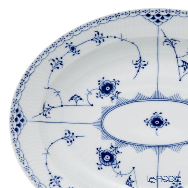 ロイヤルコペンハーゲン（Royal Copenhagen） ブルー フルーテッド ハーフレース ディッシュ（楕円） 36.5×29cm 1102375／1017212