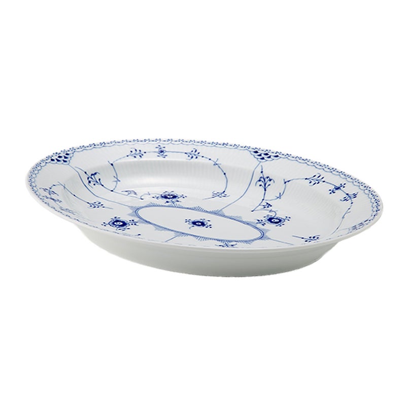 ロイヤルコペンハーゲン（Royal Copenhagen） ブルー フルーテッド ハーフレース ディッシュ（楕円） 36.5×29cm 1102375／1017212