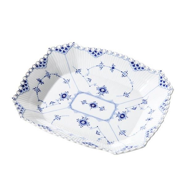 ロイヤルコペンハーゲン（Royal Copenhagen） ブルー フルーテッド フルレース ケーキディッシュ スクエア 26cm 1103420／1016784