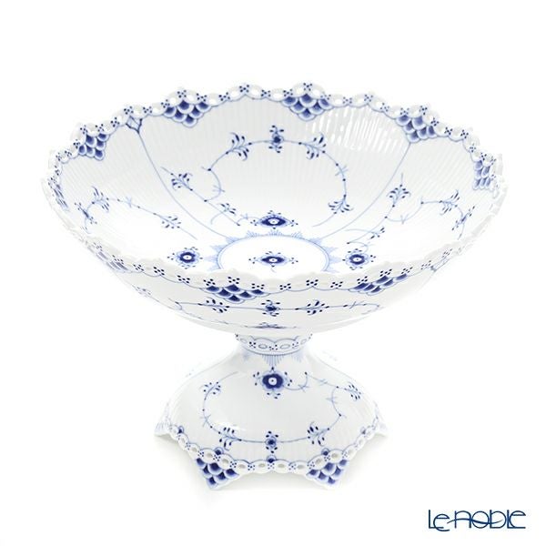 ロイヤルコペンハーゲン（Royal Copenhagen）ブルーフルーテッドフルレース コンポート 直径28cm／高さ17.5cm 1103429／1017234