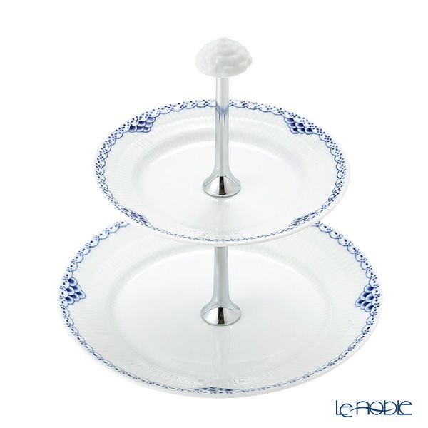 ロイヤルコペンハーゲン（Royal Copenhagen） プリンセス ブルー デザートスタンド 2段 24cm 組み立て式 1104437／1062485