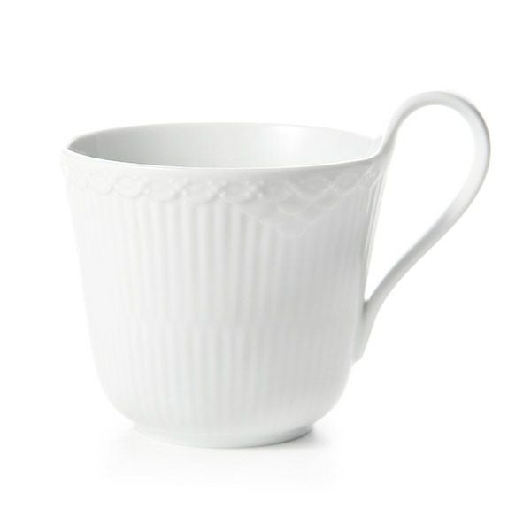 ロイヤルコペンハーゲン（Royal Copenhagen） ホワイト フルーテッド ハーフレース ハイハンドル マグ 330ml 1128090／1026446