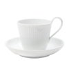 ロイヤルコペンハーゲン（Royal Copenhagen） ホワイト フルーテッド ハーフレース ティーカップ＆ソーサー（ハイハンドル） 240ml 1128092／1017278