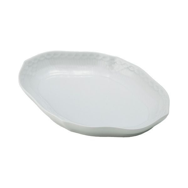 ロイヤルコペンハーゲン（Royal Copenhagen） ホワイト フルーテッド ハーフレース ディッシュ 22×15.5cm 1128353／1017283