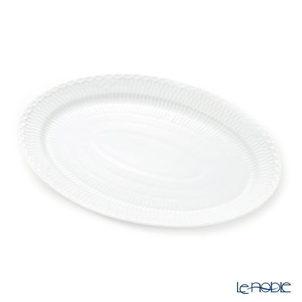 ロイヤルコペンハーゲン（Royal Copenhagen） ホワイト フルーテッド ハーフレース オーバルディッシュ 28cm 1128626／1016792