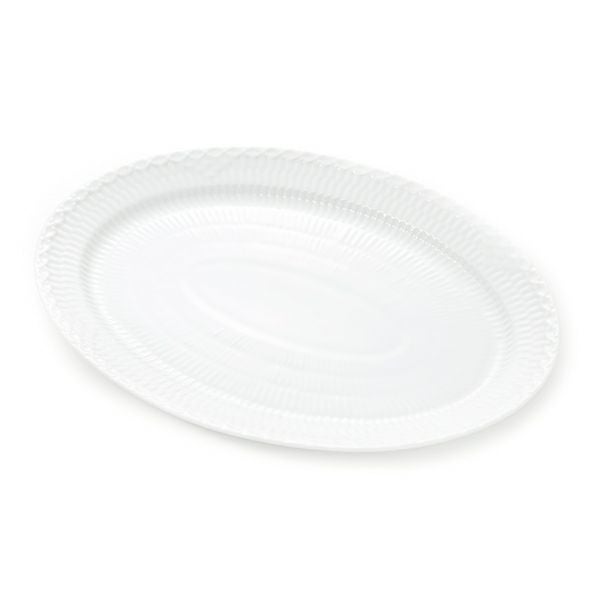 ロイヤルコペンハーゲン（Royal Copenhagen） ホワイト フルーテッド ハーフレース オーバルディッシュ 28cm 1128626／1016792