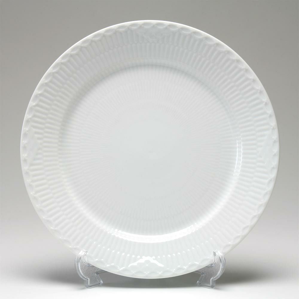 ロイヤルコペンハーゲン（Royal Copenhagen） ホワイト フルーテッド ハーフレース プレート（フラット） 27cm 1128627／1017296