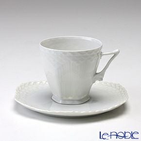 ロイヤルコペンハーゲン（Royal Copenhagen） ホワイト フルーテッド フルレース コーヒーカップ＆ソーサー 140ml 1132068／1052691