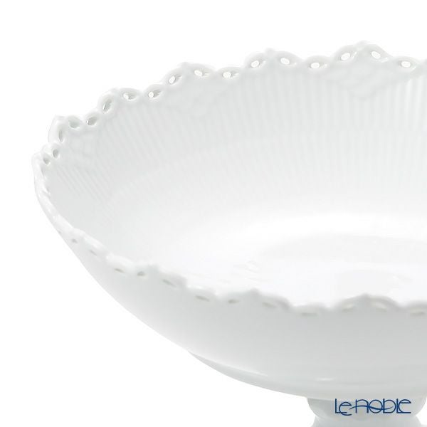 ロイヤルコペンハーゲン（Royal Copenhagen） ホワイト フルーテッド フルレース コンポート 直径28×17.5cm 1132429／1052695