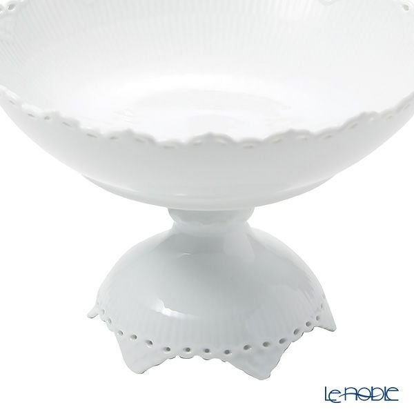 ロイヤルコペンハーゲン（Royal Copenhagen） ホワイト フルーテッド フルレース コンポート 直径28×17.5cm 1132429／1052695