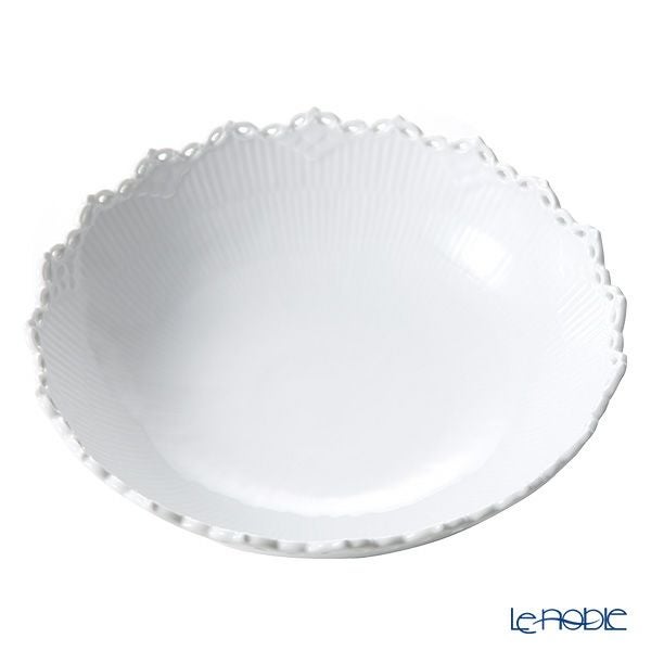 ロイヤルコペンハーゲン（Royal Copenhagen） ホワイト フルーテッド フルレース ボウル 直径28cm 1132576／1052696