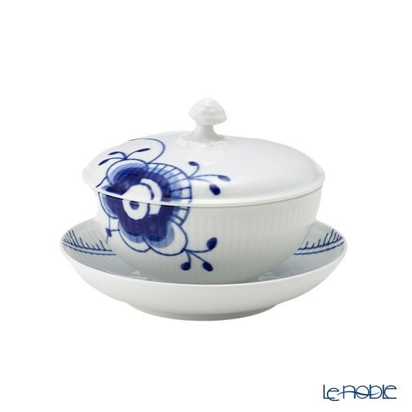 ロイヤルコペンハーゲン（Royal Copenhagen） ブルーフルーテッドメガ ボウル＆ソーサー 蓋つき 380ml／12.5x6cm 2381277／1064776