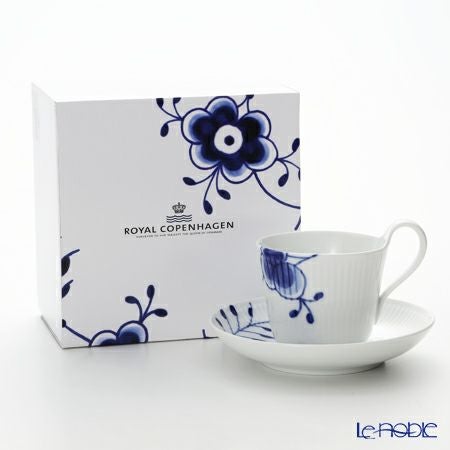 ロイヤルコペンハーゲン（Royal Copenhagen） ブルー フルーテッド メガ ティーカップ＆ソーサー（ハイハンドル） 240ml 2382092／1016909