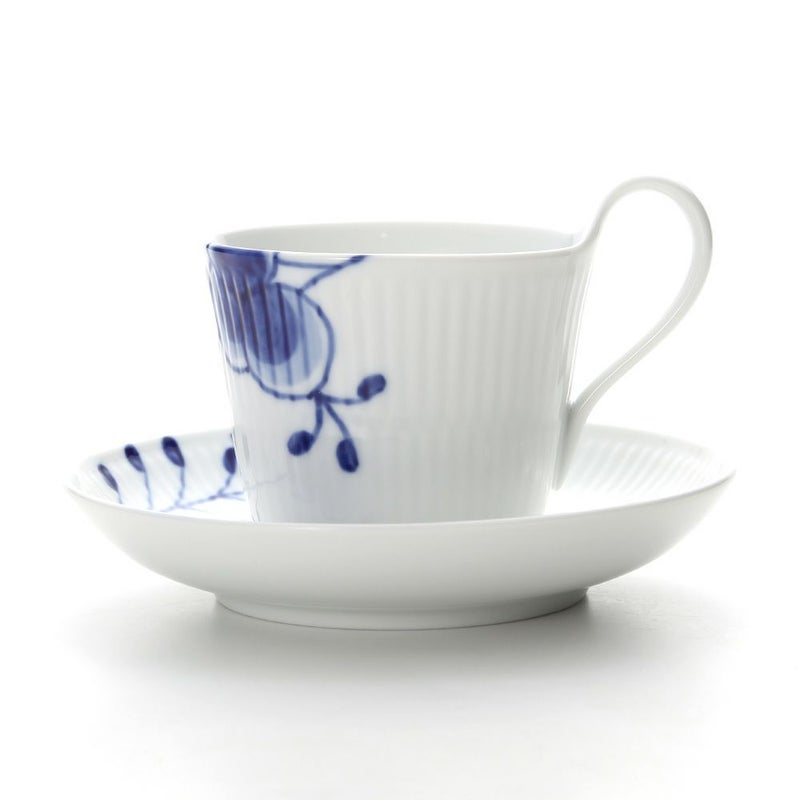 ロイヤルコペンハーゲン（Royal Copenhagen） ブルー フルーテッド メガ ティーカップ＆ソーサー（ハイハンドル） 240ml 2382092／1016909