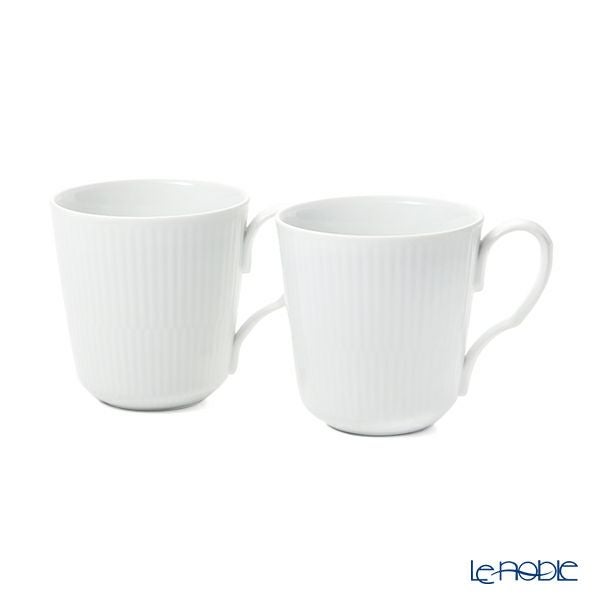 ロイヤルコペンハーゲン（Royal Copenhagen） ホワイトフルーテッド プレイン マグカップ ペア 280ml 2408027／1017377