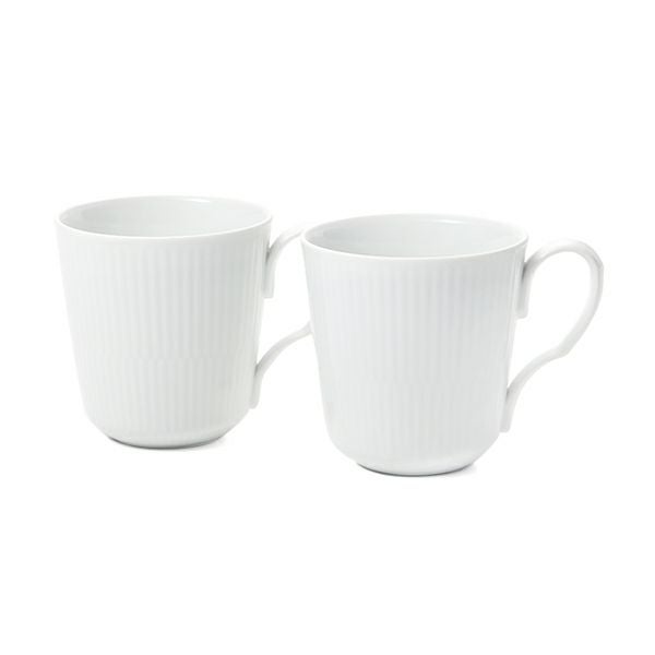 ロイヤルコペンハーゲン（Royal Copenhagen） ホワイトフルーテッド プレイン マグカップ ペア 280ml 2408027／1017377