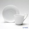 ロイヤルコペンハーゲン（Royal Copenhagen） ホワイト フルーテッド プレイン ティーカップ＆ソーサー（ハイハンドル） 240ml 2408092／1017384