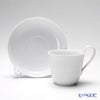 ロイヤルコペンハーゲン（Royal Copenhagen） ホワイト フルーテッド プレイン ティーカップ＆ソーサー（ハイハンドル） 240ml 2408092／1017384