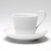 ロイヤルコペンハーゲン（Royal Copenhagen） ホワイト フルーテッド プレイン ティーカップ＆ソーサー（ハイハンドル） 240ml 2408092／1017384