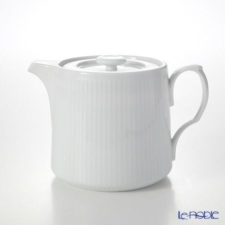 ロイヤルコペンハーゲン（Royal Copenhagen） ホワイト フルーテッド プレイン ティーポット 600ml 2408129／1020509