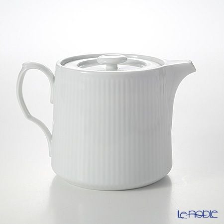 ロイヤルコペンハーゲン（Royal Copenhagen） ホワイト フルーテッド プレイン ティーポット 600ml 2408129／1020509
