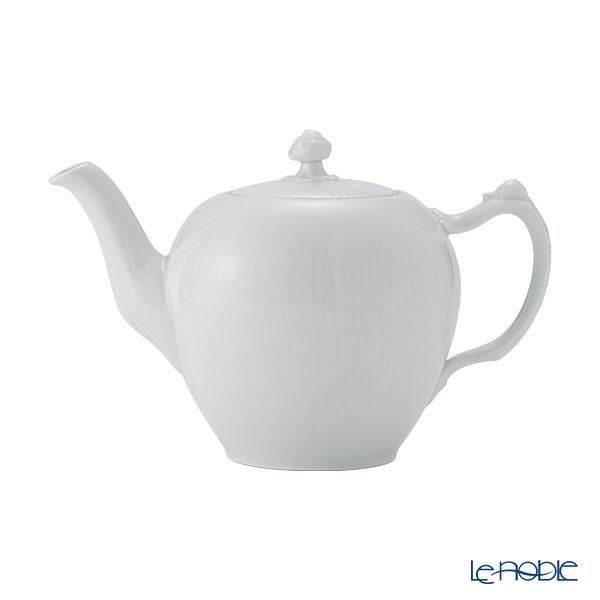 ロイヤルコペンハーゲン（Royal Copenhagen） ホワイト フルーテッド プレイン ティーポット（M） 700ml 2408135