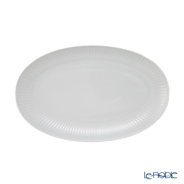 ロイヤルコペンハーゲン（Royal Copenhagen） ホワイト フルーテッド プレイン オーバルディッシュ 23.5×15cm 2408356／1016929
