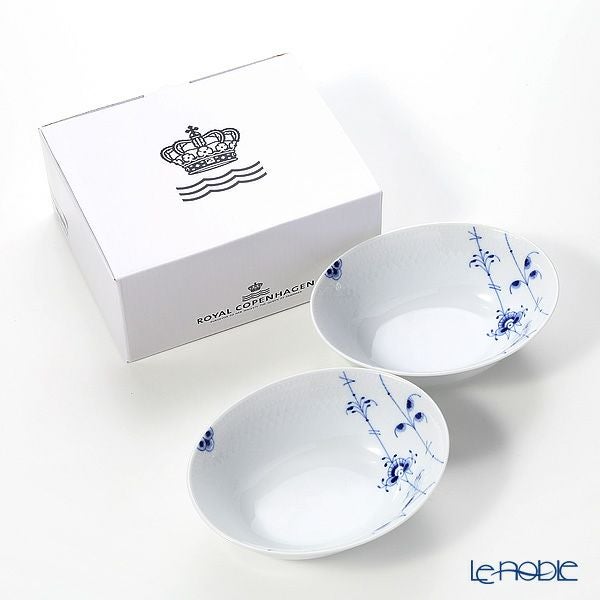 ロイヤルコペンハーゲン（Royal Copenhagen） ブルーパルメッテ オーバルボウル ペア 15×11.5 2500033