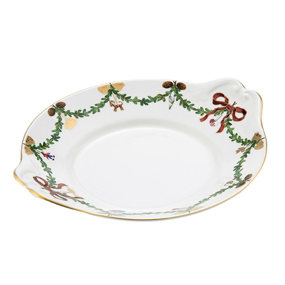 ロイヤルコペンハーゲン（Royal Copenhagen） スターフルーテッド クリスマス ケーキディッシュ 27cm 2503422／1018148