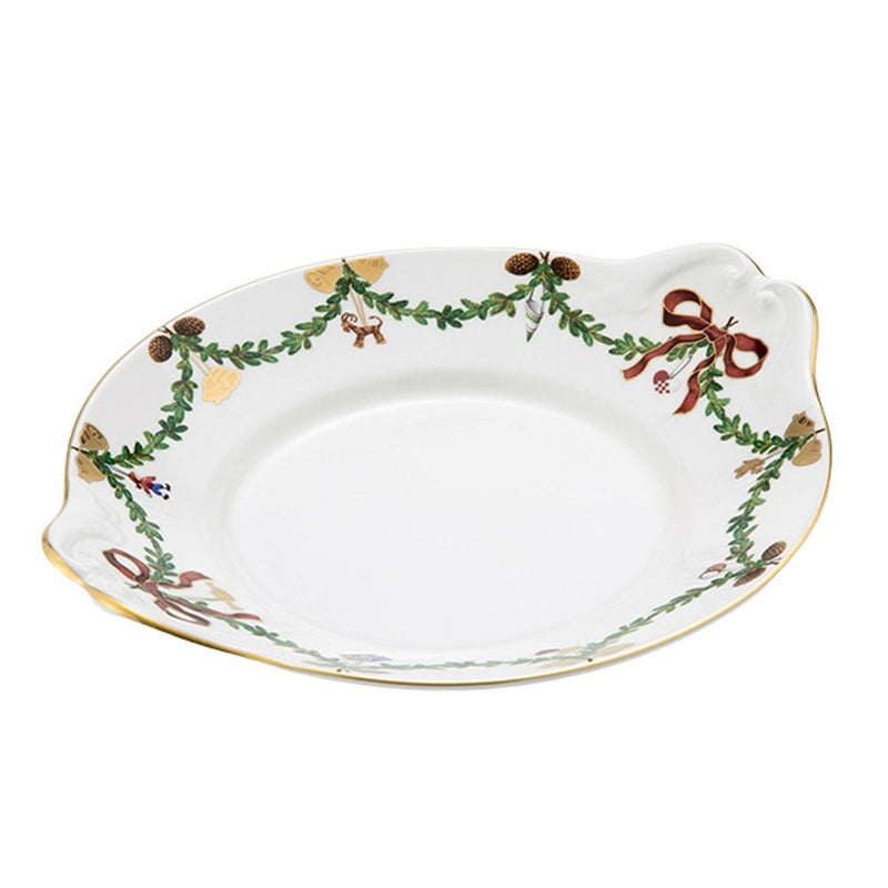 ロイヤルコペンハーゲン（Royal Copenhagen） スターフルーテッド クリスマス ケーキディッシュ 27cm 2503422／1018148