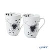 ロイヤルコペンハーゲン（Royal Copenhagen） ブラック フルーテッド メガ マグカップ 350ml ペア 2541039／1017459