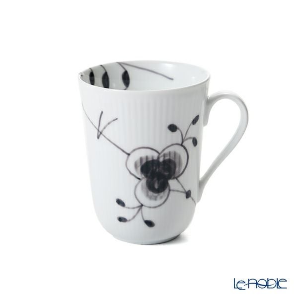 ロイヤルコペンハーゲン（Royal Copenhagen） ブラック フルーテッド メガ マグカップ 350ml ペア 2541039／1017459