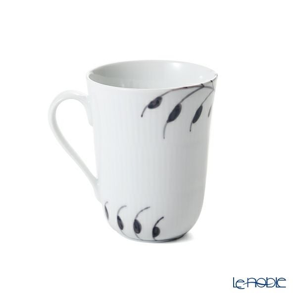 ロイヤルコペンハーゲン（Royal Copenhagen） ブラック フルーテッド メガ マグカップ 350ml ペア 2541039／1017459