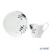ロイヤルコペンハーゲン（Royal Copenhagen） ブラック フルーテッド メガ ティーカップ＆ソーサー（ハイハンドル） 2542092／1017037