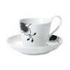 ロイヤルコペンハーゲン（Royal Copenhagen） ブラック フルーテッド メガ ティーカップ＆ソーサー（ハイハンドル） 2542092／1017037