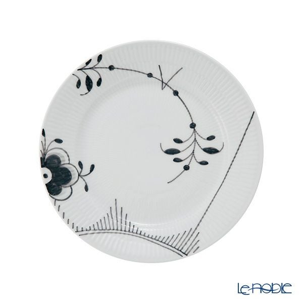 ロイヤルコペンハーゲン（Royal Copenhagen） ブラック フルーテッド メガ デザートプレート 22cm 2542622／1017470