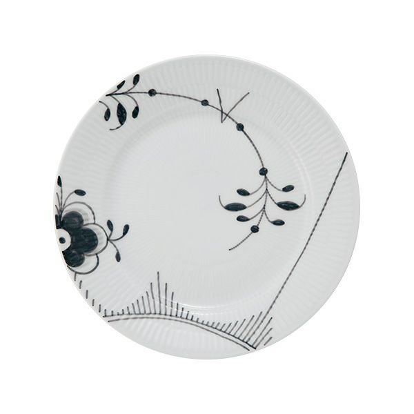 ロイヤルコペンハーゲン（Royal Copenhagen） ブラック フルーテッド メガ デザートプレート 22cm 2542622／1017470