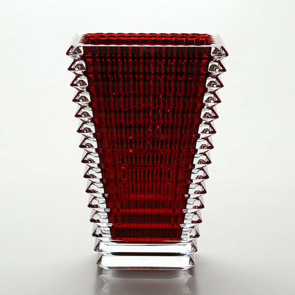 バカラ（Baccarat） EYE 2-802-298 ベース（花瓶） スクエア S 20cm レッド