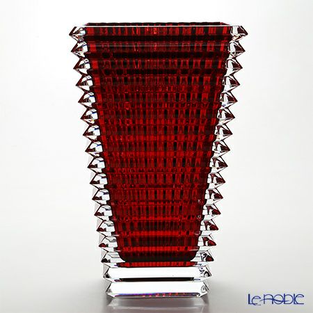 バカラ（Baccarat） EYE 2-802-302 ベース（花瓶） スクエア L 30cm レッド
