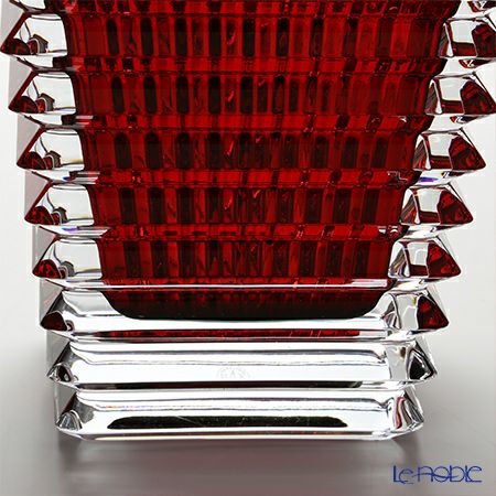 バカラ（Baccarat） EYE 2-802-302 ベース（花瓶） スクエア L 30cm レッド