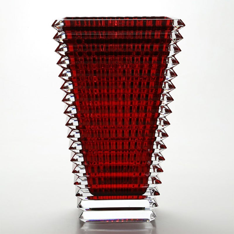 バカラ（Baccarat） EYE 2-802-302 ベース（花瓶） スクエア L 30cm レッド