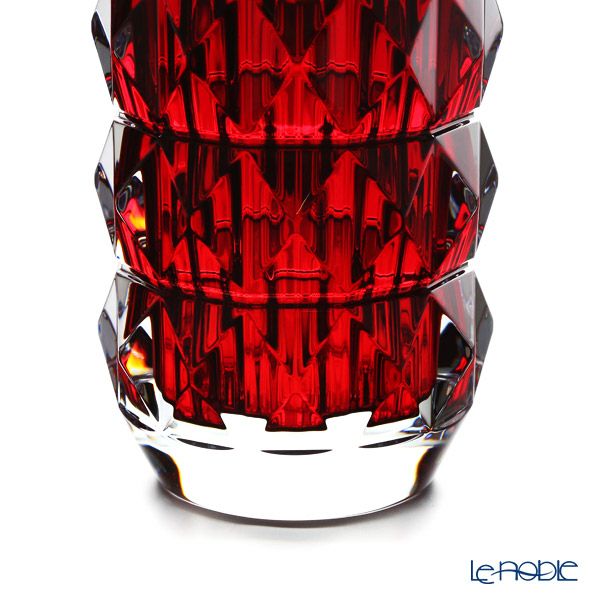 バカラ（Baccarat） ルクソール ベース（花瓶） 23cm レッド 2-813-624（ラッカージュ仕上げ）
