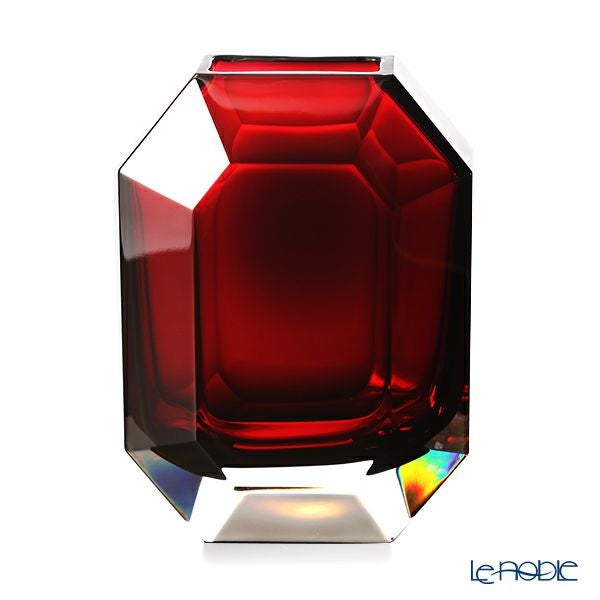 バカラ（Baccarat） オクトゴン 2-813-754 ベース（花瓶） レッド 25cm（ラッカージュ仕上げ）