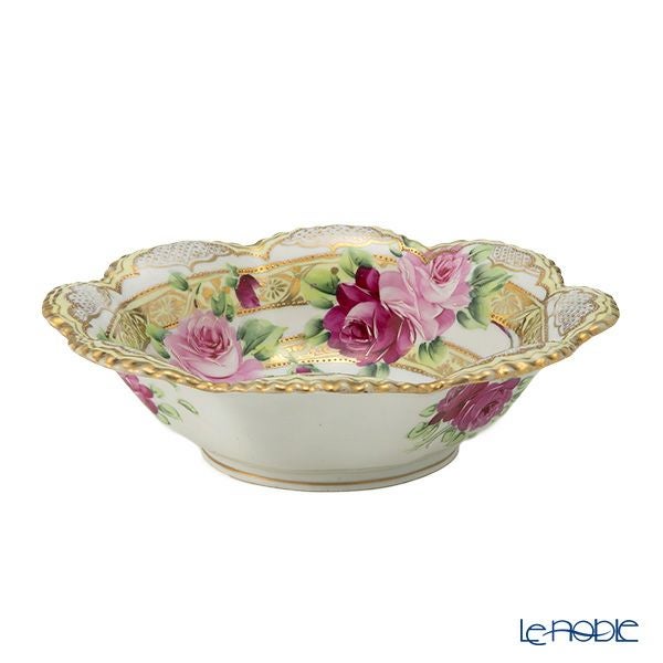 【1点限り】オールドノリタケ 金点盛り 薔薇文 ボウルセット 花型 7pcs