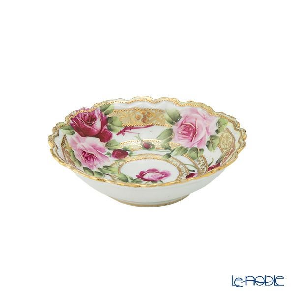 【1点限り】オールドノリタケ 金点盛り 薔薇文 ボウルセット 花型 7pcs